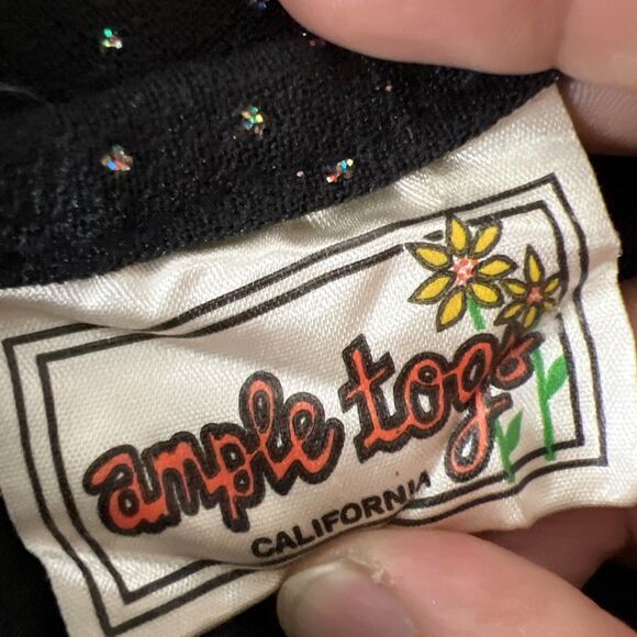 Ample Togs 2 Piece Cardigan Tank Top Set Women Extra Large Black Sparkly Shiny - Picture 7 of 16